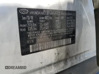 2018 Hyundai Santa Fe 2.4L with VIN 5NMZT3LB3JH095801, listed as a Copart auction lot 56068565 with 82,616 mi miles and Salvage title. Bid and sale history available at DreamBid. Image 13.