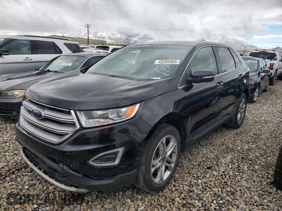 2017 Ford Edge Titanium with VIN 2FMPK4K91HBB91140, listed as a Copart auction lot 45295985 with 139,070 mi miles and Salvage Title. Bid and sale history available at carsss.com. Image 1.