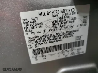2012 Ford Edge SEL with VIN 2FMDK3JC2CBA89073, listed as a Copart auction lot 48378705 with 119,184 mi miles and Salvage Title. Bid and sale history available at carsss.com. Image 14.