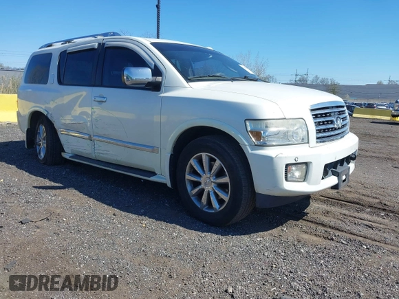 2010 Infiniti QX56 with VIN 5N3ZA0NE7AN909000, listed as a IAAI auction lot 42044598 with 284,698 mi miles. Bid and sale history available at carsss.com. Image 1.