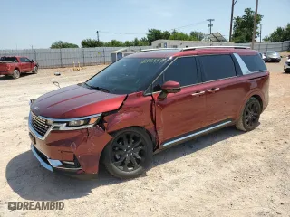 2022 Kia Carnival SX with VIN KNDNE5H31N6074714, listed as a Copart auction lot 68877584 with 56,656 mi miles and Salvage Title. Bid and sale history available at carsss.com. Image 1.