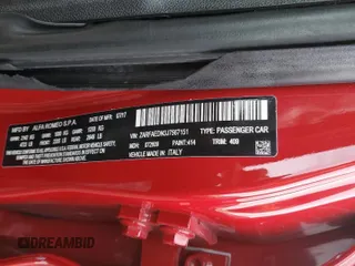 2018 Alfa Romeo Giulia with VIN ZARFAEDN3J7567151, listed as a Copart auction lot 85385364 with Not provided miles and Salvage title. Bid and sale history available at DreamBid. Image 14.