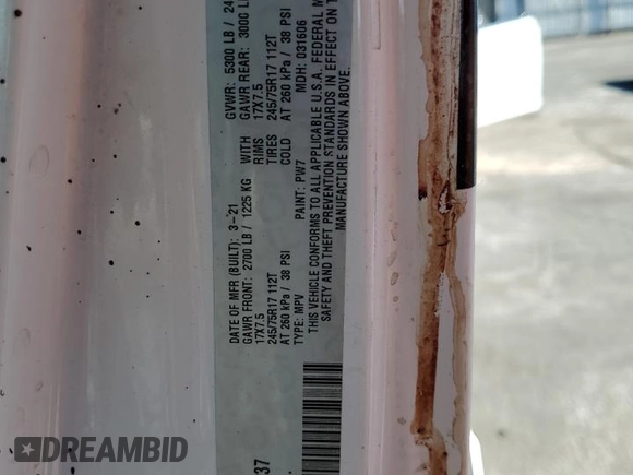 2021 Jeep Wrangler Unlimited Sport with VIN 1C4HJXKN6MW652237, listed as a Copart auction lot 75054554 with Not provided miles and Salvage title. Bid and sale history available at DreamBid. Image 13.