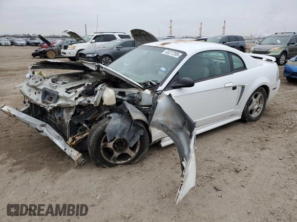 2002 Ford Mustang Standard with VIN 1FAFP40492F107487, listed as a Copart auction lot 45227295 with 0 mi miles and Salvage Title. Bid and sale history available at carsss.com. Image 1.