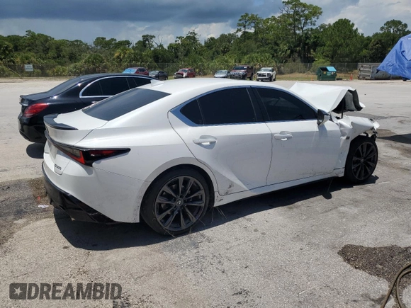 2023 Lexus IS with VIN JTHBZ1B29P5067372, listed as a Copart auction lot 65268064 with 27,021 mi miles and Non Repairable. Bid and sale history available at carsss.com. Image 3.