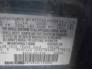 2013 Nissan Sentra S with VIN 3N1AB7AP6DL710308, listed as a IAAI auction lot 42127247 with 217,695 mi miles and . Bid and sale history available at DreamBid. Image 9.