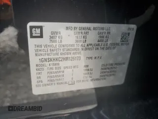 2017 Chevrolet Suburban LT with VIN 1GNSKHKC2HR126173, listed as a Copart auction lot 52129125 with 269,300 mi miles and Clean Title. Bid and sale history available at carsss.com. Image 13.