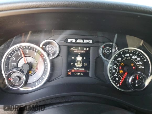 2023 Ram 2500 Tradesman z VIN 3C6UR5CJ9PG518386, wystawiony jako Copart lot #52700975 z przebiegiem 17 637 mil mil oraz Szkoda całkowita • Salvage title. Historia ofert i sprzedaży dostępna na DreamBid. Obrazek 9.