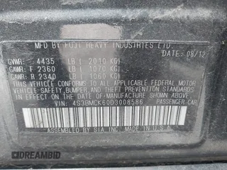 2013 Subaru Legacy Limited with VIN 4S3BMCK60D3008586, listed as a IAAI auction lot 42132054 with 188,499 mi miles and . Bid and sale history available at DreamBid. Image 9.