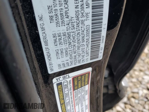 2021 Acura RDX Technology with VIN 5J8TC1H52ML000503, listed as a Copart auction lot 84688044 with 75,511 mi miles and Salvage title. Bid and sale history available at DreamBid. Image 15.