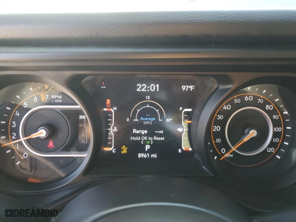 2024 Jeep Gladiator Willys with VIN 1C6HJTAG6RL107893, listed as a Copart auction lot 53328945 with 8,961 mi miles and Salvage Title. Bid and sale history available at carsss.com. Image 9.
