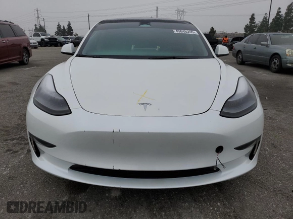 2023 Tesla Model 3 with VIN 5YJ3E1EA3PF572763, listed as a Copart auction lot 43846255 with 0 mi miles and Salvage Title. Bid and sale history available at carsss.com. Image 5.