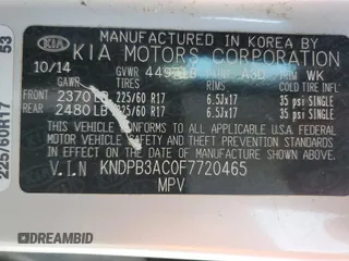 2015 Kia Sportage LX z VIN KNDPB3AC0F7720465, wystawiony jako Copart lot #56861924 z przebiegiem 114 874 mil mil oraz Szkoda całkowita • Salvage title. Historia ofert i sprzedaży dostępna na DreamBid. Obrazek 16.
