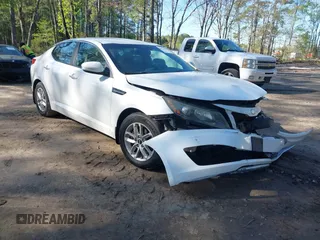 2013 Kia Optima LX with VIN 5XXGM4A72DG187347, listed as a IAAI auction lot 41988195 with 200,516 mi miles and . Bid and sale history available at carsss.com. Image 1.