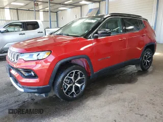 2025 Jeep Compass Limited z VIN 3C4NJDCN9ST552801, wystawiony jako Copart lot #64312945 z przebiegiem 3 401 mil mil oraz Szkoda całkowita • Salvage title. Historia ofert i sprzedaży dostępna na DreamBid. Obrazek 1.