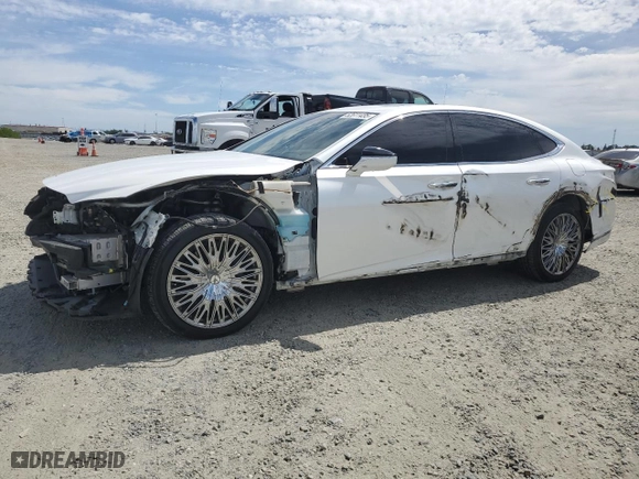 2018 Lexus LS with VIN JTHB51FF7J5003380, listed as a Copart auction lot 52611435 with 86,573 mi miles and Salvage Title. Bid and sale history available at carsss.com. Image 1.
