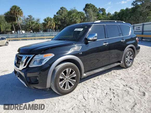 2018 Nissan Armada SL with VIN JN8AY2ND5JX001341, listed as a Copart auction lot 52087444 with 106,141 mi miles and Non Repairable. Bid and sale history available at carsss.com. Image 1.