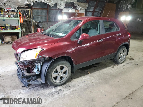 2016 Chevrolet Trax LS with VIN 3GNCJNSB5GL233446, listed as a Copart auction lot 50206335 with 64,050 mi miles and Salvage Title. Bid and sale history available at carsss.com. Image 1.