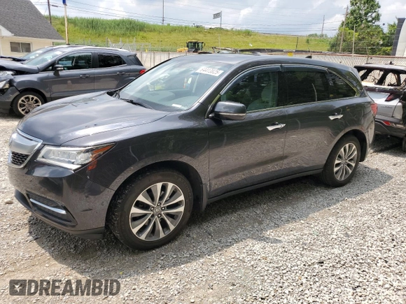 2014 Acura MDX Technology with VIN 5FRYD4H63EB005045, listed as a Copart auction lot 64413825 with 252,632 mi miles and Salvage title. Bid and sale history available at DreamBid. Image 1.