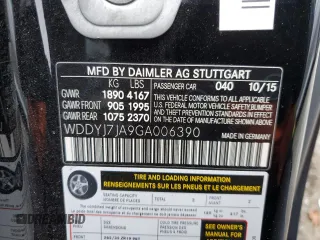 2016 Mercedes-Benz AMG GT S with VIN WDDYJ7JA9GA006390, listed as a Copart auction lot 84910144 with 54,370 mi miles and Salvage Title. Bid and sale history available at carsss.com. Image 12.