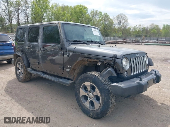 2017 Jeep Wrangler Unlimited Sahara with VIN 1C4BJWEGXHL595724, listed as a IAAI auction lot 42018264 with 95,948 mi miles. Bid and sale history available at carsss.com. Image 1.
