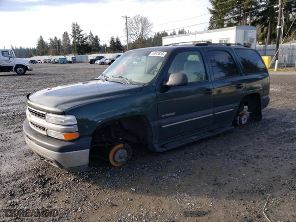2001 Chevrolet Tahoe LS with VIN 1GNEK13TX1J293579, listed as a Copart auction lot 46943835 with 291,811 mi miles and Salvage Title. Bid and sale history available at carsss.com. Image 1.