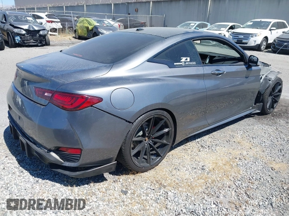 2020 Infiniti Q60 Luxe with VIN JN1EV7EK5LM340416, listed as a IAAI auction lot 42588246 with 57,832 mi miles and . Bid and sale history available at DreamBid. Image 4.