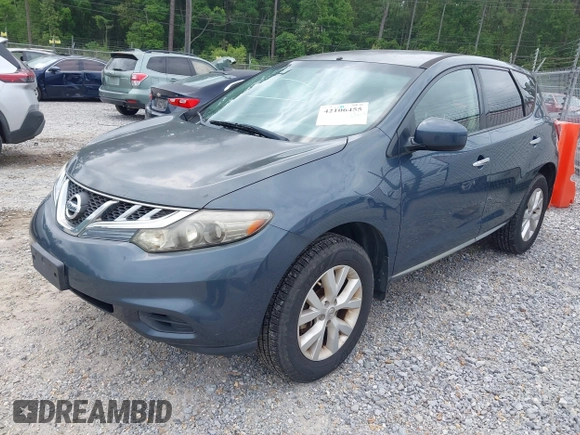 2012 Nissan Murano SV with VIN JN8AZ1MW4CW200917, listed as a IAAI auction lot 42106455 with 115,455 mi miles and . Bid and sale history available at carsss.com. Image 2.