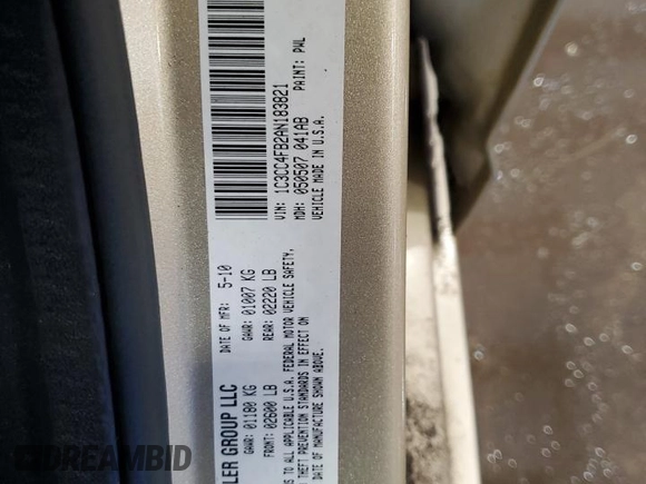 2010 Chrysler Sebring Touring with VIN 1C3CC4FB2AN183821, listed as a Copart auction lot 55239615 with 26,094 mi miles and Salvage Title. Bid and sale history available at DreamBid. Image 12.