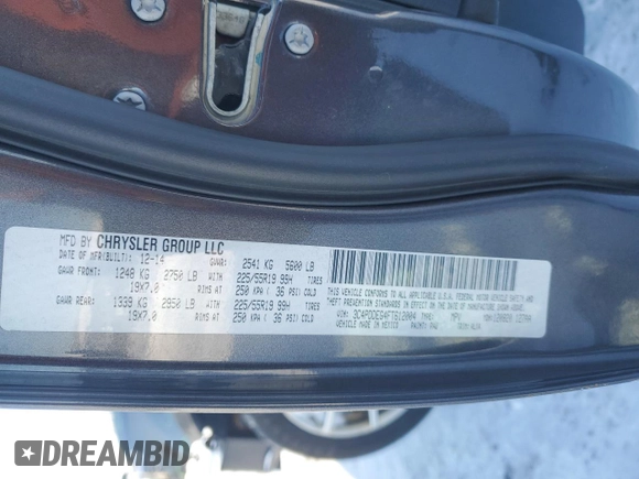 2015 Dodge Journey R/T z VIN 3C4PDDEG4FT612004, wystawiony jako Copart lot #87754405 z przebiegiem 125 479 mil mil oraz Szkoda całkowita • Salvage title. Historia ofert i sprzedaży dostępna na DreamBid. Obrazek 14.