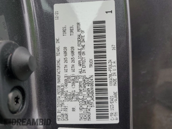 2022 Toyota Tundra Limited with VIN 5TFJA5AB6NX002476, listed as a Copart auction lot 44902235 with 48,571 mi miles and Salvage title. Bid and sale history available at DreamBid. Image 15.