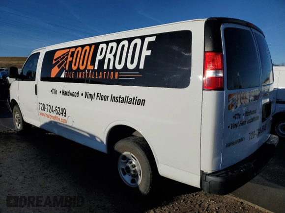 2020 GMC Savana Cargo Van with VIN 1GTZ7HFP8L1134064, listed as a Copart auction lot 82175024 with 94,609 mi miles and Salvage Title. Bid and sale history available at carsss.com. Image 2.