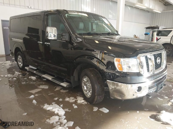 2017 Nissan NV Passenger SL with VIN 5BZAF0AA7HN851026, listed as a IAAI auction lot 41288751 with 81,442 mi miles. Bid and sale history available at carsss.com. Image 1.