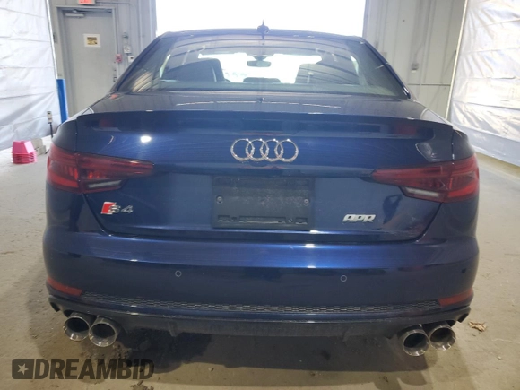 2018 Audi S4 Prestige z VIN WAUC4BF47JA136772, wystawiony jako Copart lot #54249175 z przebiegiem 87 419 mil mil oraz Tytuł czysty. Historia ofert i sprzedaży dostępna na DreamBid. Obrazek 6.