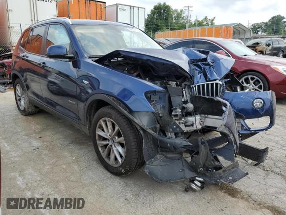 2017 BMW X3 xDrive28i with VIN 5UXWX9C59H0T14984, listed as a Copart auction lot 64771014 with 76,608 mi miles and Salvage Title. Bid and sale history available at DreamBid. Image 4.