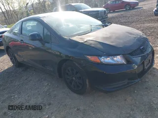 2012 Honda Civic Cpe LX with VIN 2HGFG3B51CH554925, listed as a IAAI auction lot 42122563 with 180,874 mi miles. Bid and sale history available at carsss.com. Image 1.