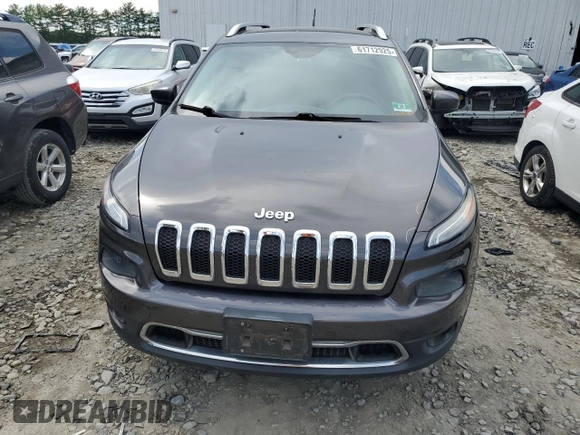 2014 Jeep Cherokee Limited with VIN 1C4PJLDB8EW256206, listed as a Copart auction lot 61712925 with 75,666 mi miles and Salvage title. Bid and sale history available at DreamBid. Image 5.