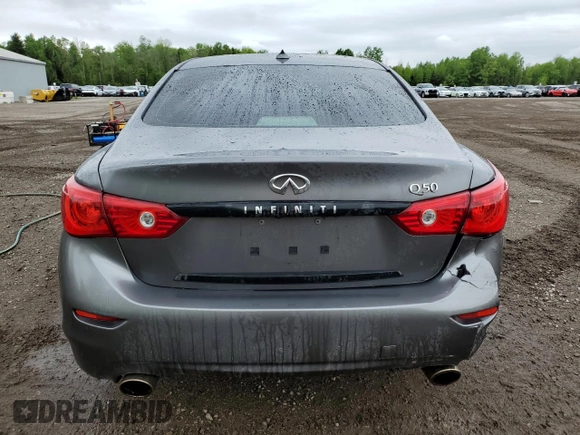 2015 Infiniti Q50 Premium with VIN JN1BV7AR1FM399537, listed as a Copart auction lot 58792395 with 179,391 mi miles and Salvage title. Bid and sale history available at DreamBid. Image 6.