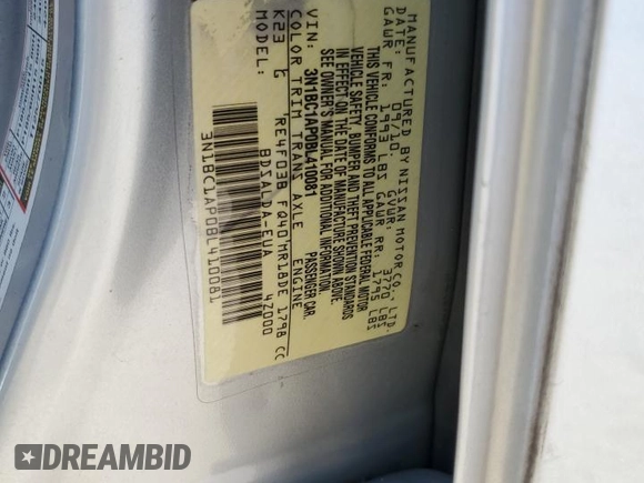 2011 Nissan Versa S with VIN 3N1BC1AP0BL410081, listed as a Copart auction lot 73737064 with 201,142 mi miles and Salvage title. Bid and sale history available at DreamBid. Image 15.