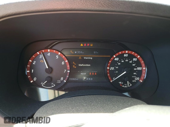 2023 Nissan Frontier SV with VIN 1N6ED1EJ3PN670640, listed as a Copart auction lot 58039525 with 15,302 mi miles and Salvage title. Bid and sale history available at DreamBid. Image 9.