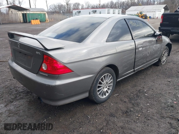 2005 Honda Civic EX with VIN 1HGEM21905L023773, listed as a IAAI auction lot 41662161 with 167,129 mi miles. Bid and sale history available at carsss.com. Image 4.