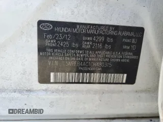 2012 Hyundai Sonata GLS with VIN 5NPEB4AC1CH480315, listed as a Copart auction lot 68141644 with 140,363 mi miles and Salvage Title. Bid and sale history available at carsss.com. Image 12.