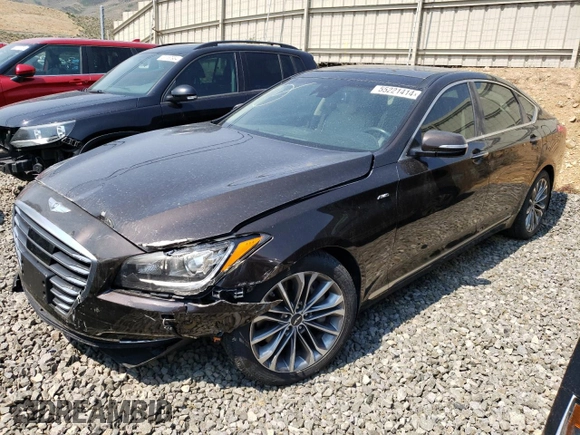 2015 Hyundai Genesis 3.8L with VIN KMHGN4JE6FU073937, listed as a Copart auction lot 55221414 with 51,771 mi miles and Salvage Title. Bid and sale history available at carsss.com. Image 1.