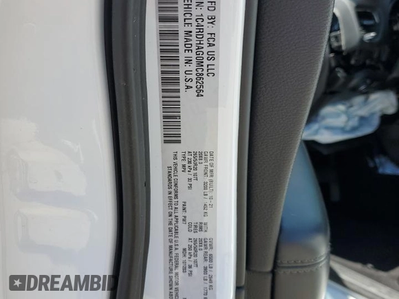 2021 Dodge Durango SXT Plus with VIN 1C4RDHAG0MC862564, listed as a Copart auction lot 57786815 with Not provided miles and Non repairable. Bid and sale history available at DreamBid. Image 13.