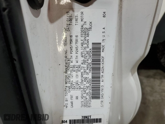 2015 Toyota Tacoma z VIN 5TFUX4ENXFX034293, wystawiony jako Copart lot #59129425 z przebiegiem 200 417 mil mil oraz Czysty tytuł • Clean title. Historia ofert i sprzedaży dostępna na DreamBid. Obrazek 12.