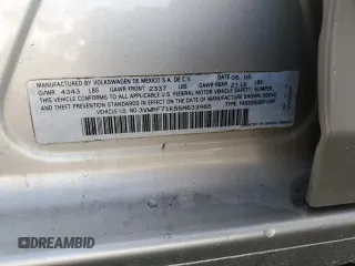 2005 Volkswagen Jetta 2.5L with VIN 3VWRF71K55M633965, listed as a Copart auction lot 58065205 with 131,424 mi miles and Salvage title. Bid and sale history available at DreamBid. Image 12.