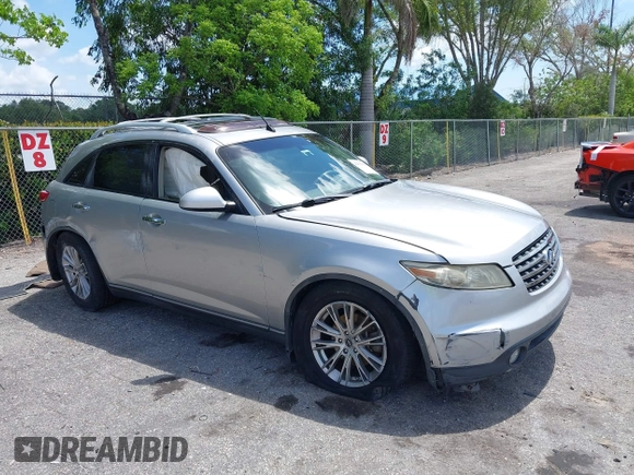 2005 Infiniti FX with VIN JNRAS08W85X210612, listed as a IAAI auction lot 42363099 with 137,868 mi miles and . Bid and sale history available at DreamBid. Image 1.