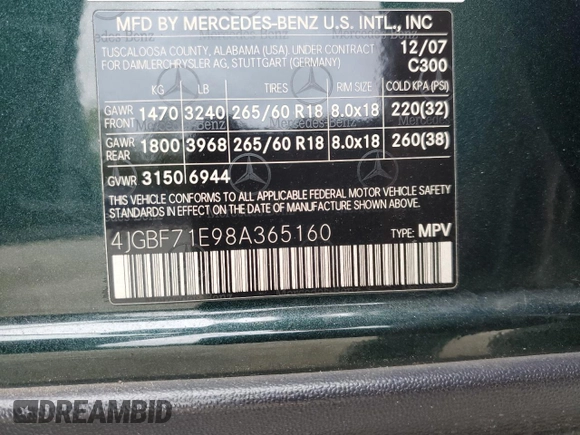 2008 Mercedes-Benz GL-Class 4.6L with VIN 4JGBF71E98A365160, listed as a Copart auction lot 72470384 with 167,332 mi miles and Salvage Title. Bid and sale history available at carsss.com. Image 13.