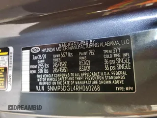 2024 Hyundai Santa Fe Calligraphy with VIN 5NMP5DGL4RH060268, listed as a Copart auction lot 44433795 with 0 mi miles and Salvage Title. Bid and sale history available at carsss.com. Image 14.