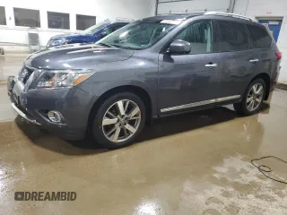 2014 Nissan Pathfinder Platinum with VIN 5N1AR2MM9EC602075, listed as a Copart auction lot 61640345 with 119,817 mi miles and Salvage title. Bid and sale history available at DreamBid. Image 1.